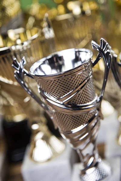 Conceito Vencedor Campeonato Taça Troféu Fundo Esporte — Fotografia de Stock