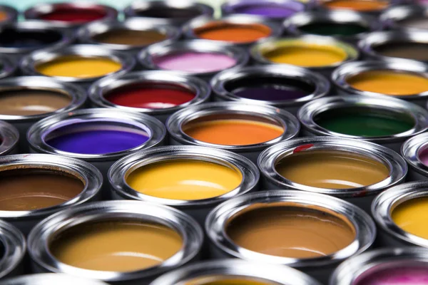 Kleurenpalet Blik Rainbow Kleuren Achtergrond — Stockfoto