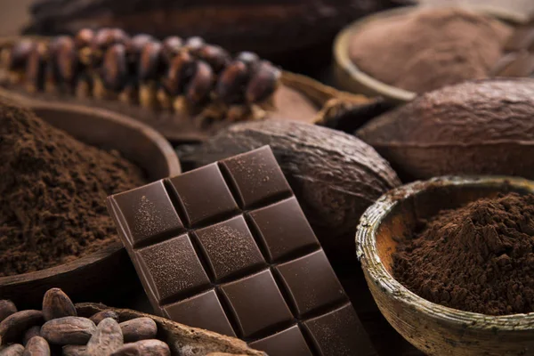 Bares Chocolate Doce Doce Comida Sobremesa Fundo Papel Natural — Fotografia de Stock