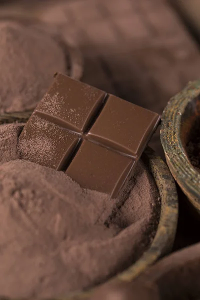Cacau Aromático Chocolate Sobre Fundo Papel Natural — Fotografia de Stock