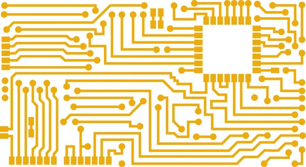 Rede Elétrica Circuito Integrado Golden Tech Ilustração — Fotografia de Stock