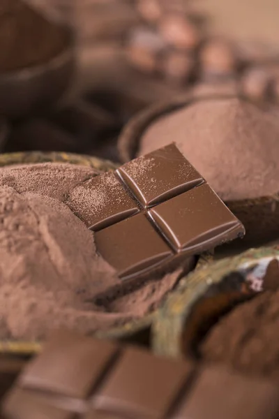 Cacao Aromático Chocolate Sobre Fondo Papel Natural — Foto de Stock