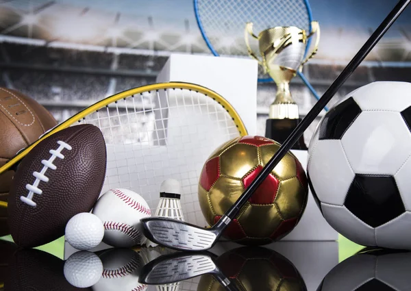 Podium Sports Awards Equipment Balls — Stock Photo, Image
