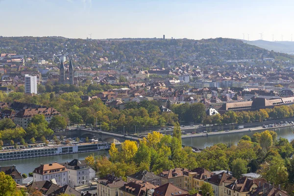 Vista Aerea Wuerzburg Una Città Franconiana Baviera Germania — Foto Stock