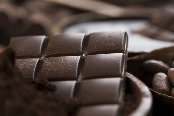 Σοκολάτα Γλυκό Κακάο Και Επιδόρπιο Τροφίμων Φόντο — Φωτογραφία Αρχείου