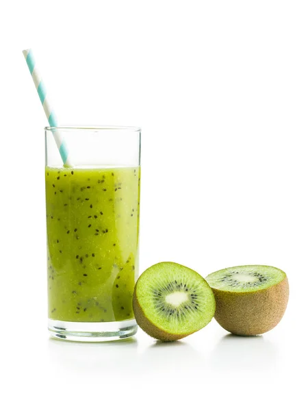 Glass Kiwi Smoothie Juicei Isolated White Background — Stock Photo, Image