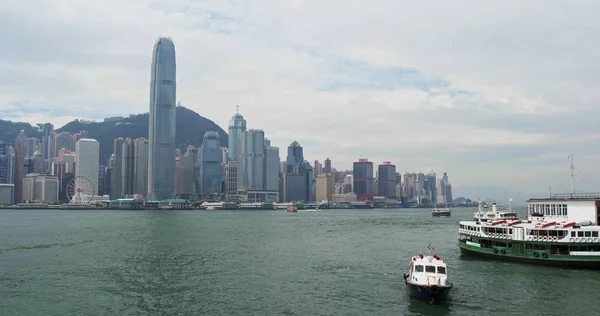 Victoria Harbour Hong Kong November 2018 Hongkong Stadens Silhuett — Stockfoto
