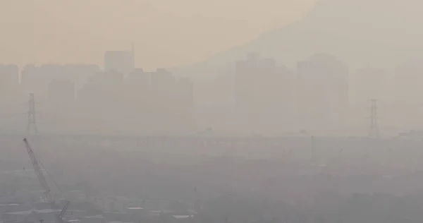 Contaminación Atmosférica Grave Ciudad Hong Kong — Foto de Stock