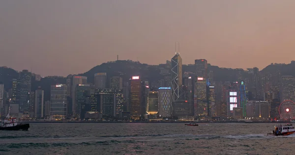 Victoria Harbour Hong Kong March 2019 Hong Kong City Sunset — Stockfoto