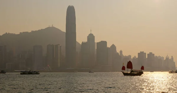 Victoria Harbour Hongkong Mars 2019 Hongkong Victoria Harbor Och Röd — Stockfoto