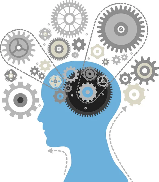 Mente Mecánica Pensamiento Cerebro Aprendizaje Ideas Ilustración —  Fotos de Stock