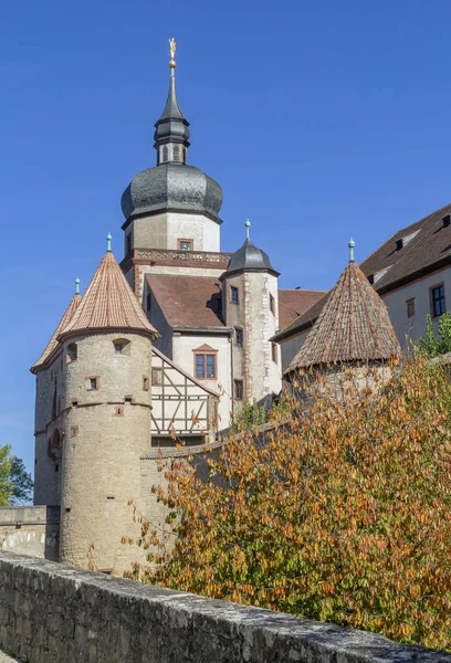 Idyllisch Detail Van Het Marienbergse Fort Bij Wuerzburg Franken Een — Stockfoto