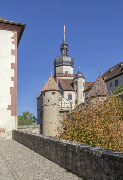 Idylliskt Landskap Runt Marienbergs Fästning Nära Wuerzburg Franken Ett Bayerskt — Stockfoto