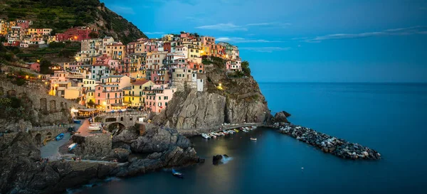 Деревня Манарола Cinque Terre Coast Italy Манарола Красивый Городок Провинции — стоковое фото