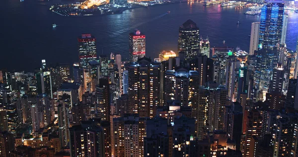 香港维多利亚高峰 2018年11月8日 香港之夜 — 图库照片