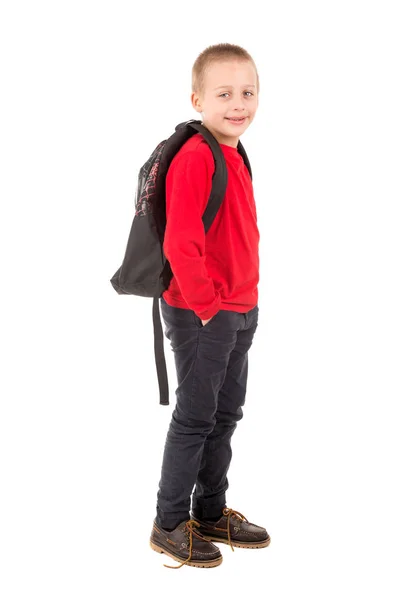 Niño Posando Listo Para Volver Escuela — Foto de Stock