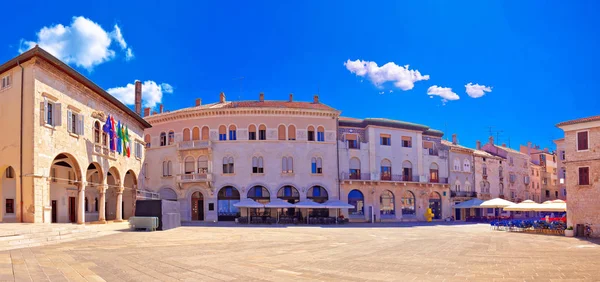 Fórum Quadrado Histórico Templo Romano Augusto Pula Vista Panorâmica Região — Fotografia de Stock