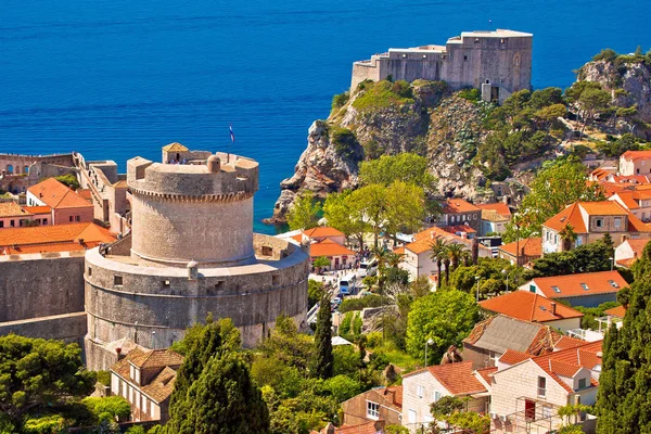 Dubrovnik Mauern Und Minceta Turm Blick Unesco Weltkulturerbe Kroatien — Stockfoto