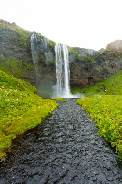 Seljalandsfoss Padá Letní Sezóně Pohled Island Islandská Krajina — Stock fotografie