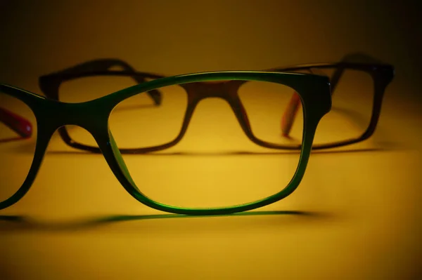 Rimmed Eyeglasses Closeup White Background Abstract View — Stock Photo, Image