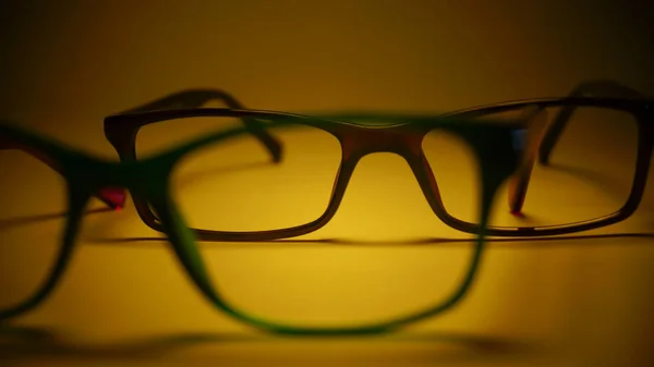 Rimmed Eyeglasses Closeup White Background Abstract View — Stock Photo, Image