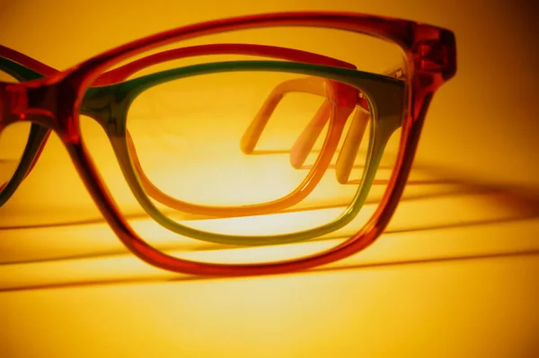 Rimmed Eyeglasses Closeup White Background Abstract View — Stock Photo, Image