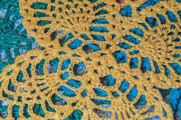 Handmade Kötőgyapot Textúra Háttér Vértes Kézmunka — Stock Fotó