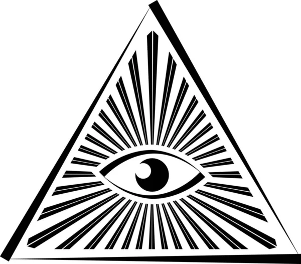Oog Van Voorzienigheid Illuminatie Occultisme Vrijmetselarij Driehoek Zien Alle Illustratie — Stockfoto