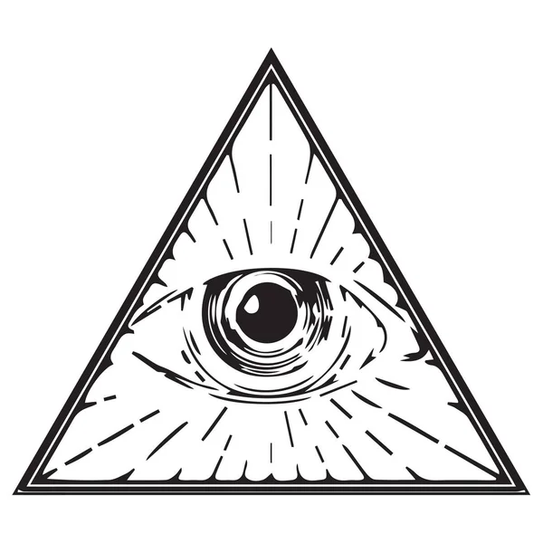 Öga Försyn Illuminati Frimureri Triangel Ser Alla Illustration — Stockfoto