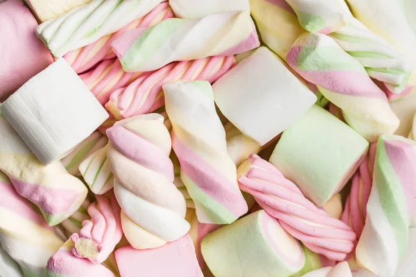 Doces Marshmallows Coloridos Vários Tipos Marshmallows — Fotografia de Stock