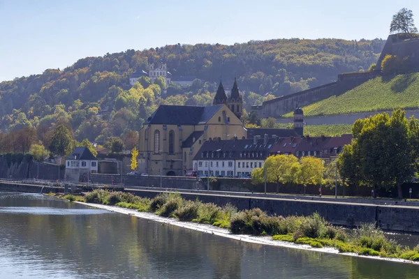 Auenlandschaft Würzburg Einer Bayerischen Stadt Franken — Stockfoto