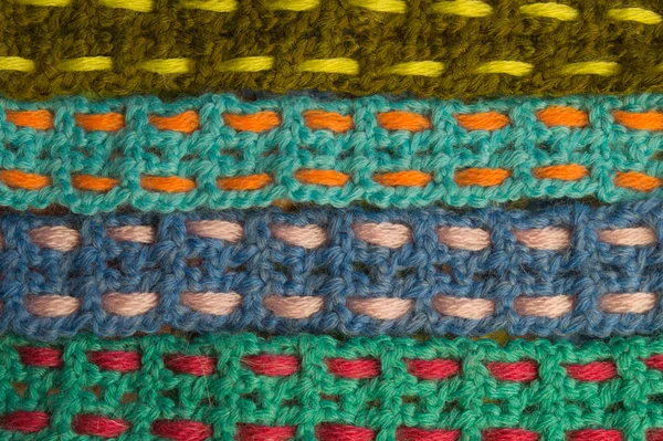 Handmade Knitting Wool Texture Background Closeup Needlework — Stock Photo, Image