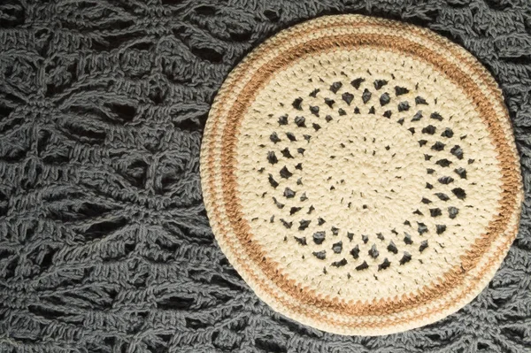Handmade knitting wool texture background closeup needlework