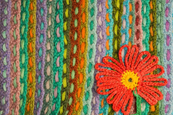Handmade Knitting Wool Texture Background Closeup Needlework — Stock Photo, Image