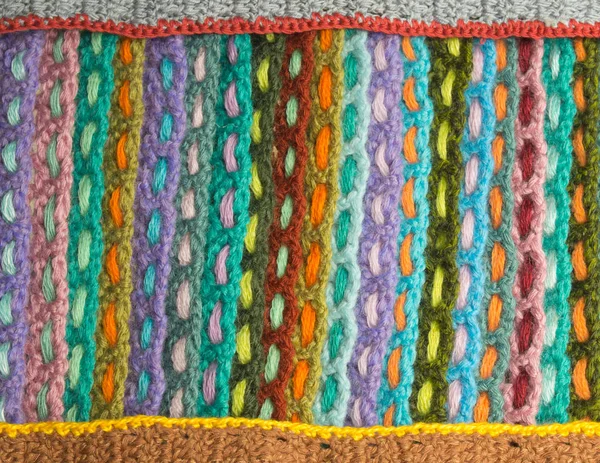 手作り編みウールの質感の背景は 縫製をクローズアップ — ストック写真