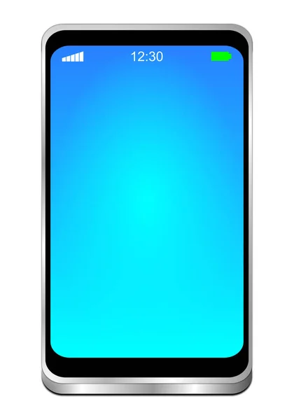 Smartphone Avec Écran Bleu Vide Illustration — Photo