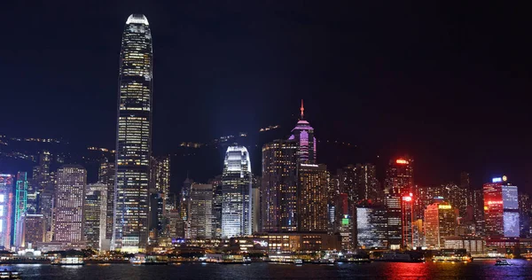Puerto Victoria Hong Kong Diciembre 2018 Hong Kong Por Noche — Foto de Stock