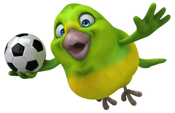 Zabawa Zielony Ptak Ilustracja — Zdjęcie stockowe