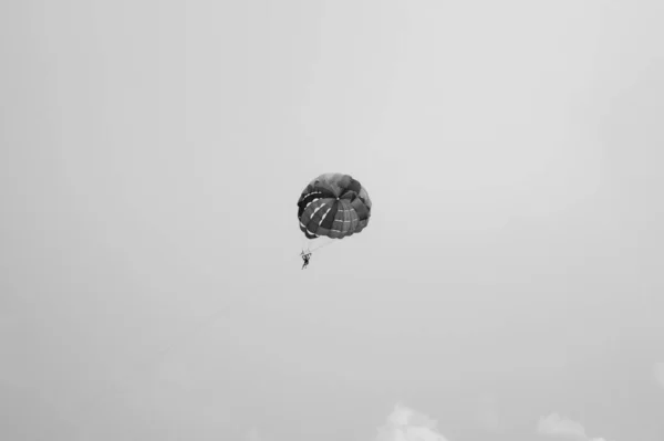 Skydiver Voando Com Paraquedas — Fotografia de Stock