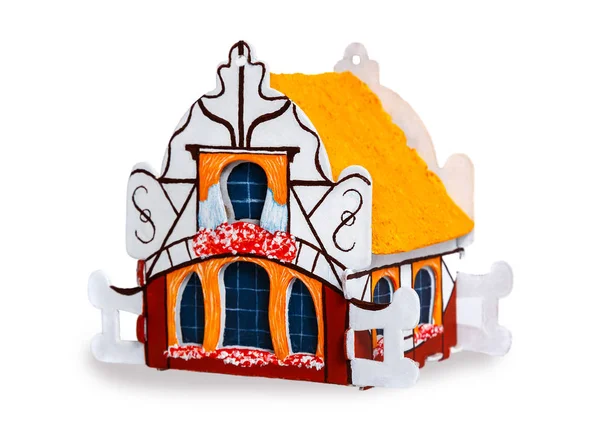 Cardboard Toy House Isolated White Background — Stock Photo, Image