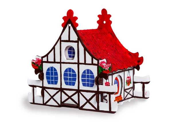 Cardboard Toy House Isolated White Background — Stock Photo, Image