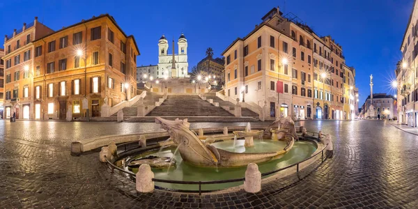 Panorama Escalera Plaza España Piazza Spagna Fuente Barroca Temprana Llamada — Foto de Stock