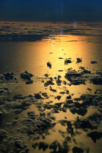 Sedadlo Okna Letu Západu Slunce — Stock fotografie