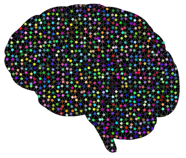 Sinne Hjärna Idéer Anslutning Nätverk Färgglada Illustration — Stockfoto