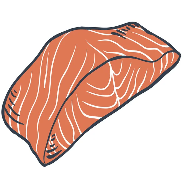 サーモンフィレタンパク質生魚介イラスト — ストック写真