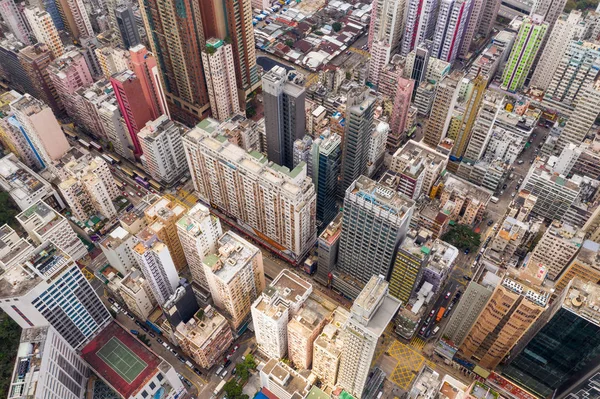 Mong Kok Hong Kong Marzo 2019 Vista Superior Ciudad Hong —  Fotos de Stock