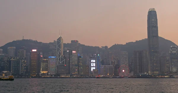 Victoria Harbour Hong Kong March 2019 Hong Kong City Sunset — Stockfoto