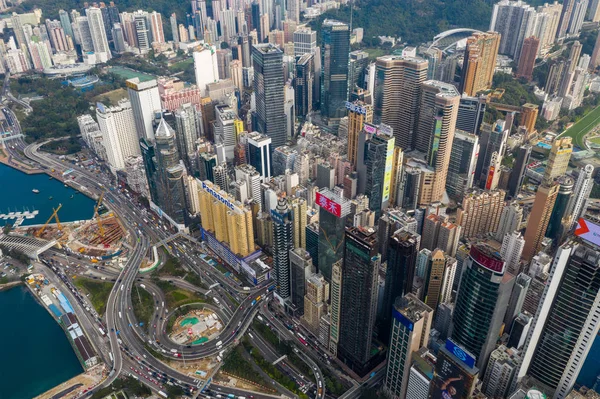 Causeway Bay Hongkong Februari 2019 Hong Kong Harbor Front — Stockfoto