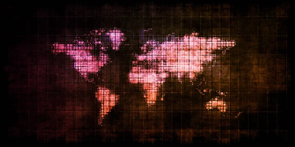 Steam Punk Världs Karta Futuristisk Och Retro Tema — Stockfoto