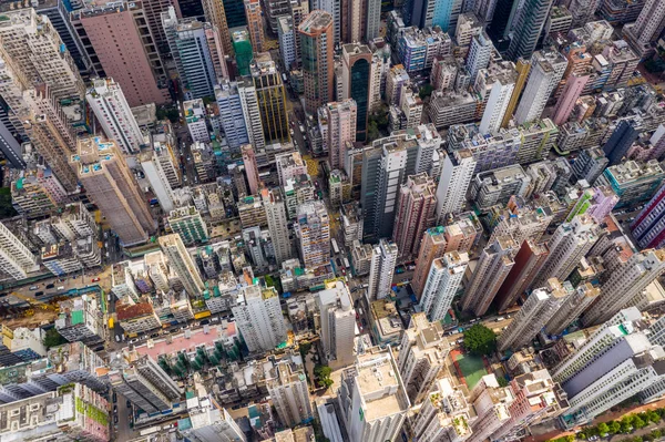 Mong Kok Hong Kong Março 2019 Vista Aérea Cidade Hong — Fotografia de Stock